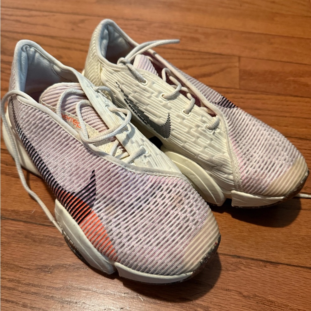 Nike Cream and Pink Running Shoes
